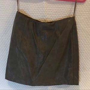 Gray faux leather skirt